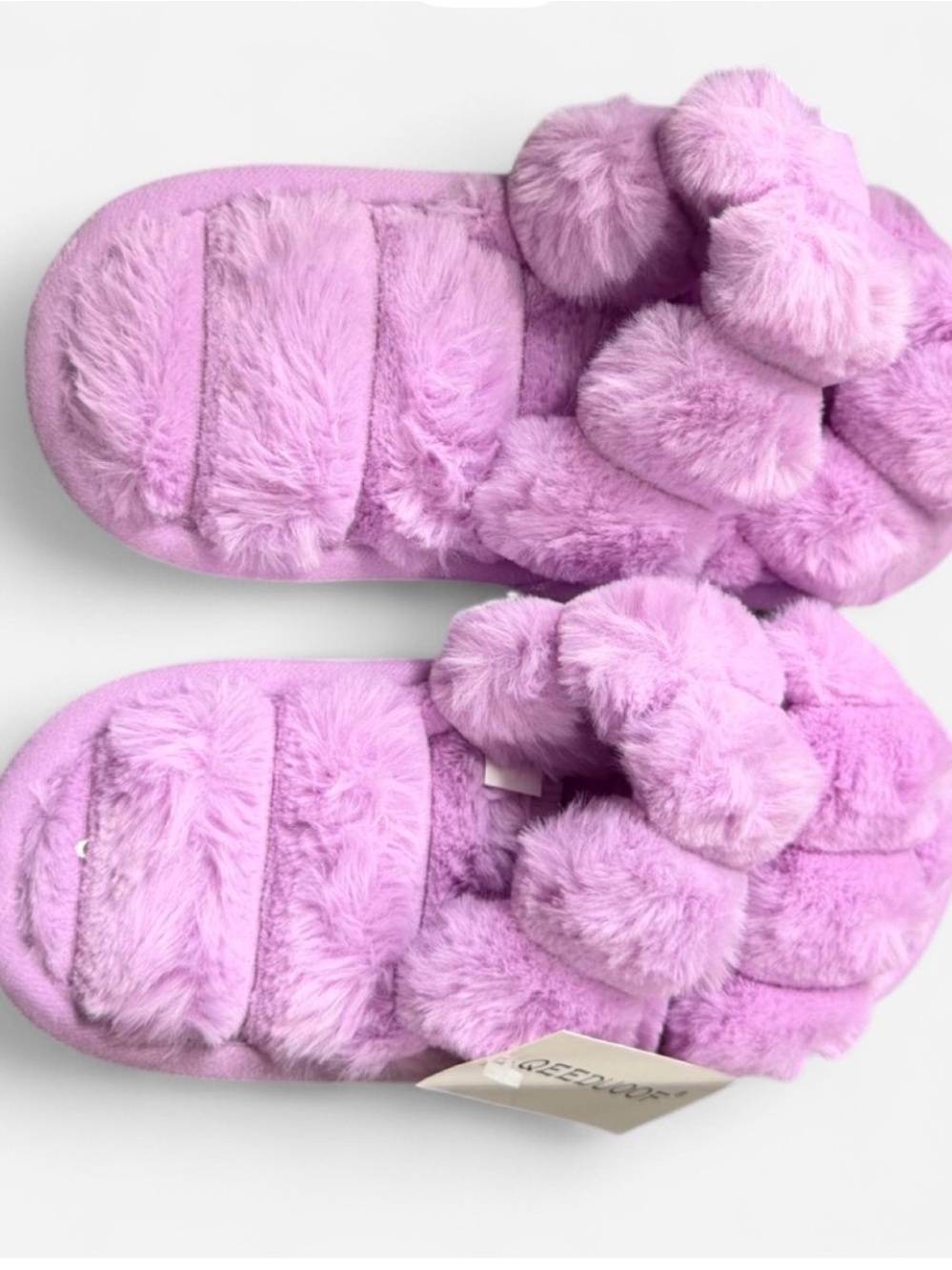 Cozy Plush Slide Slippers in Lilac Pink